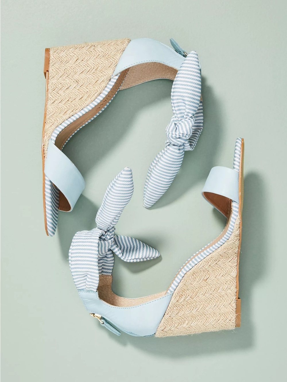 Anthropologie x Raphaella Booz Bow Wedge Sandals Sz 10